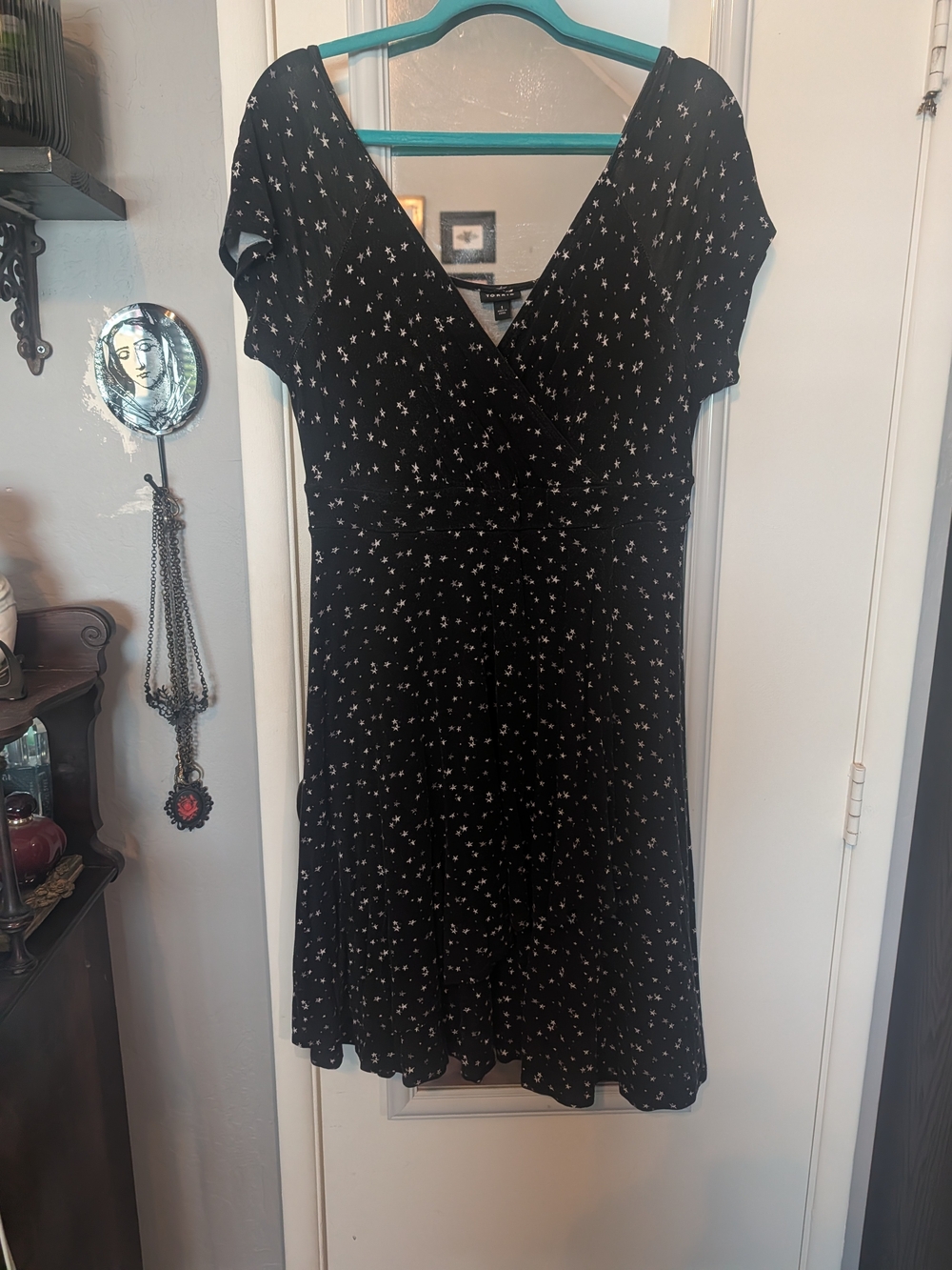 torrid Black Star Print Faux-Wrap Dress
